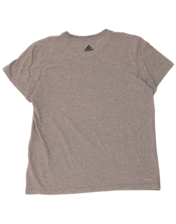 Adidas Mens Climalite Graphic Camiseta Top XL Algodón moteado gris
