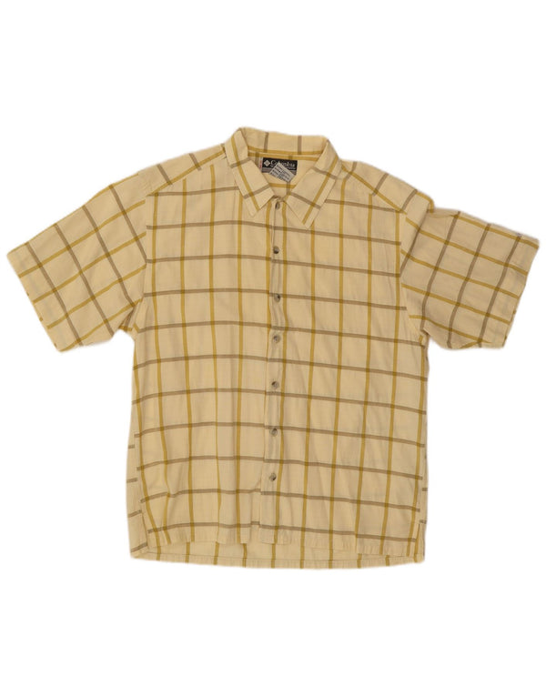 Columbia Camisa De Manga Corta De Algodón A Cuadros Amarillo Medio Hombre