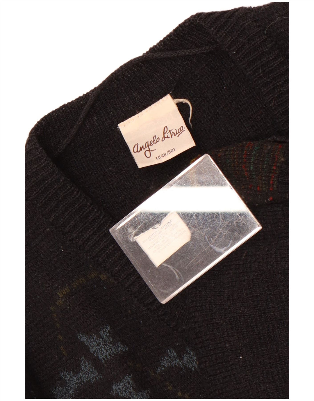 Angelo Litrico Cárdigan para Hombre IT 48/50 Medium Negro Geométrico