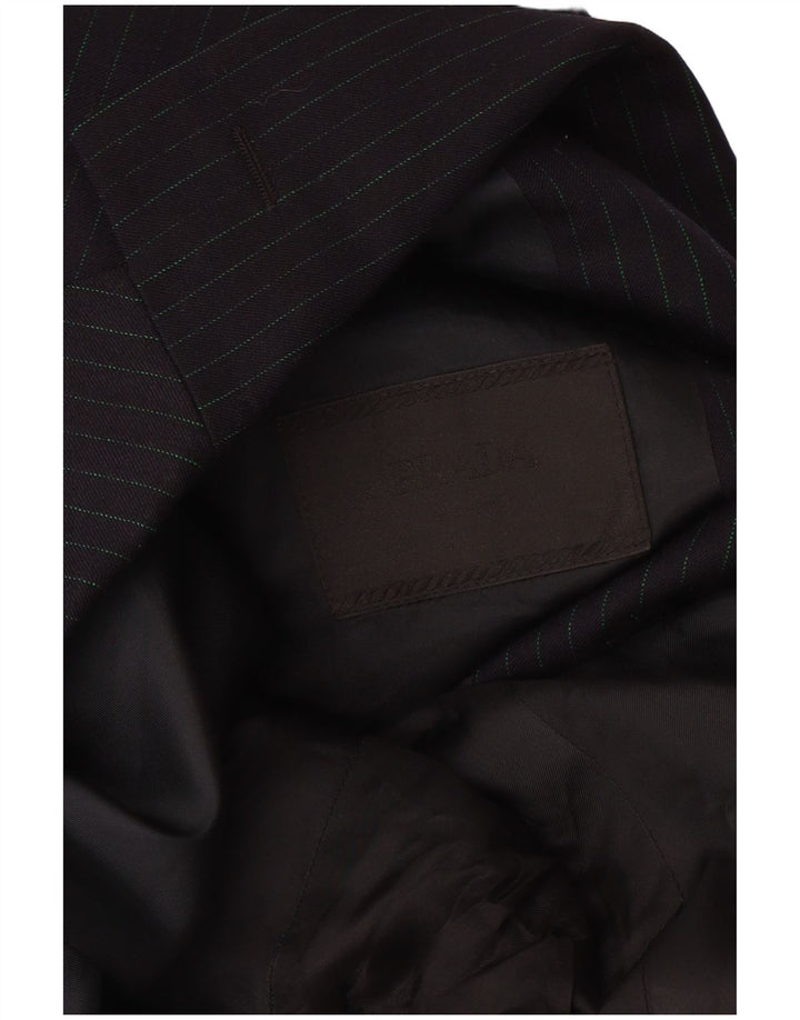 Prada Chaqueta tipo blazer de 3 botones para hombre Talla 56 2XL Lana virgen a rayas negras