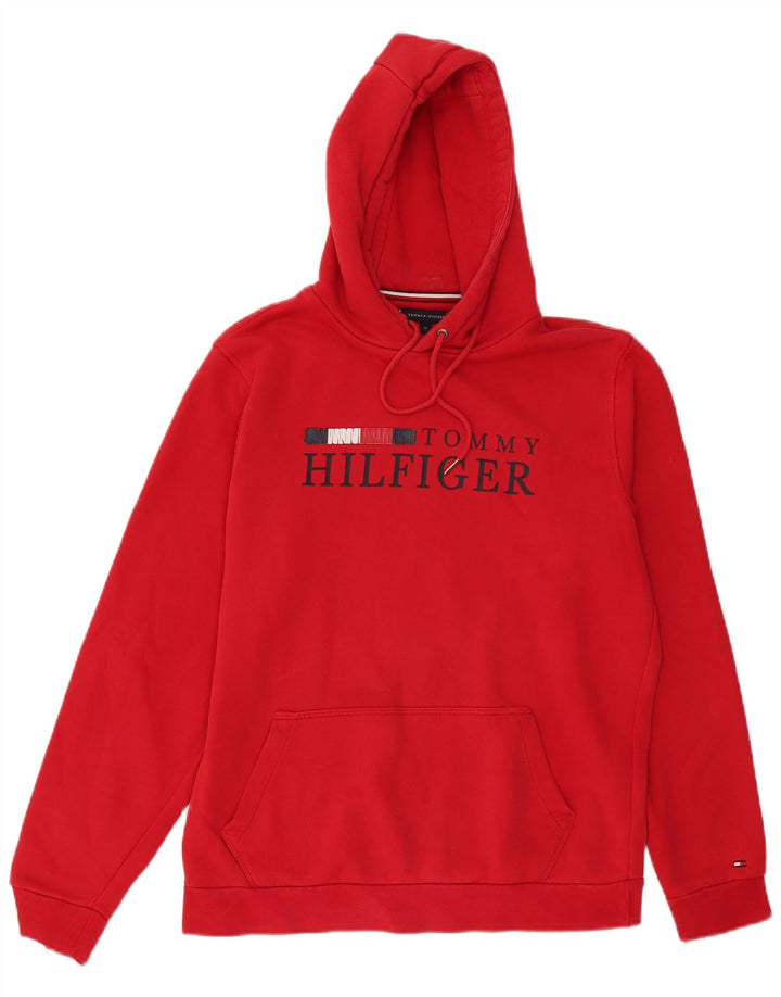 TOMMY HILFIGER Jersey con capucha gráfica para hombre Rojo mediano