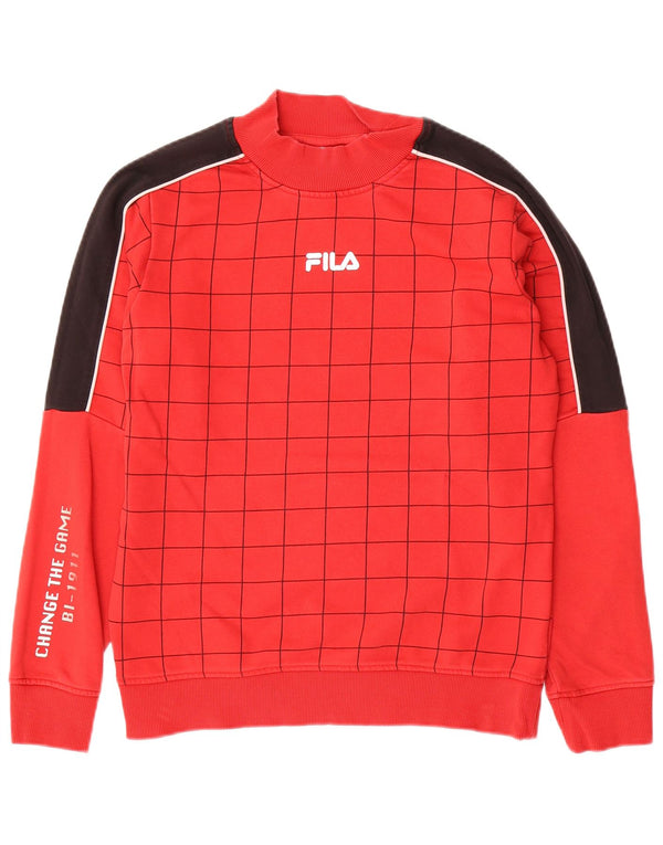 FILA Sudadera con gráfico para niño, jersey, 13-14 años, color rojo