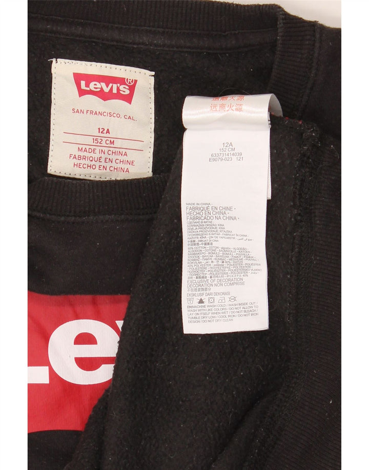 Levi's Sudadera con gráfico para niños 11-12 años Algodón negro