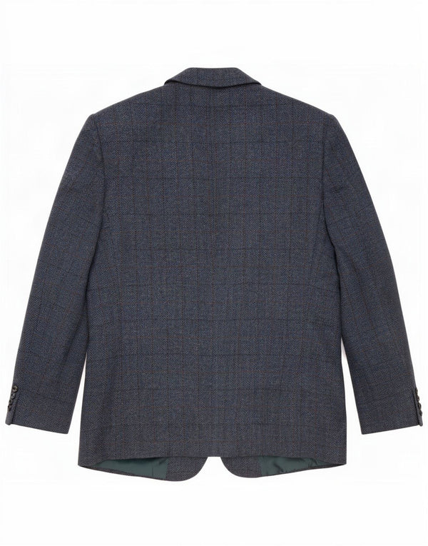 Vintage hombres 2 botones Blazer chaqueta IT 52 XL azul marino comprobar
