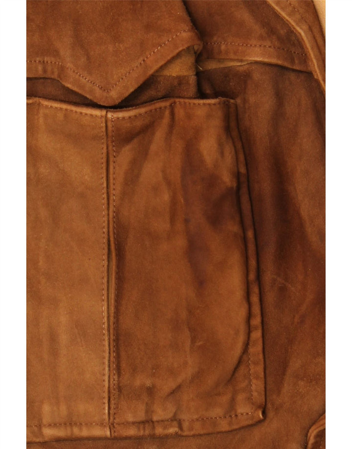 Vintage mujer chaqueta de ante IT 52 2XL ante marrón