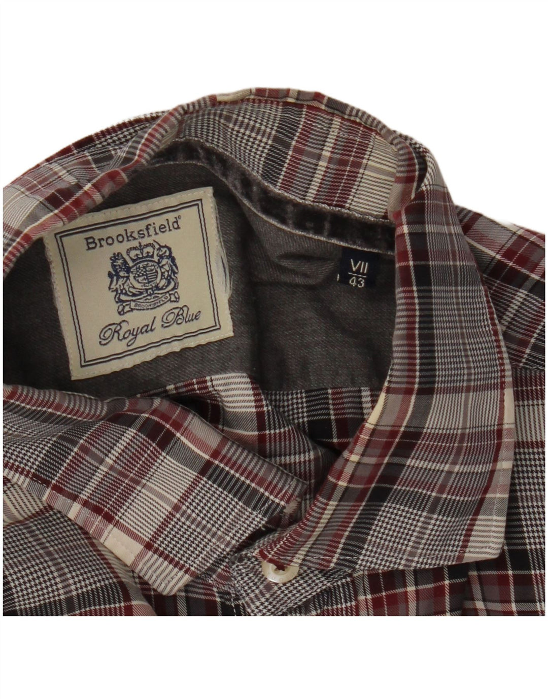 Camisa Brooksfield para hombre talla 43 cuadros grises grandes