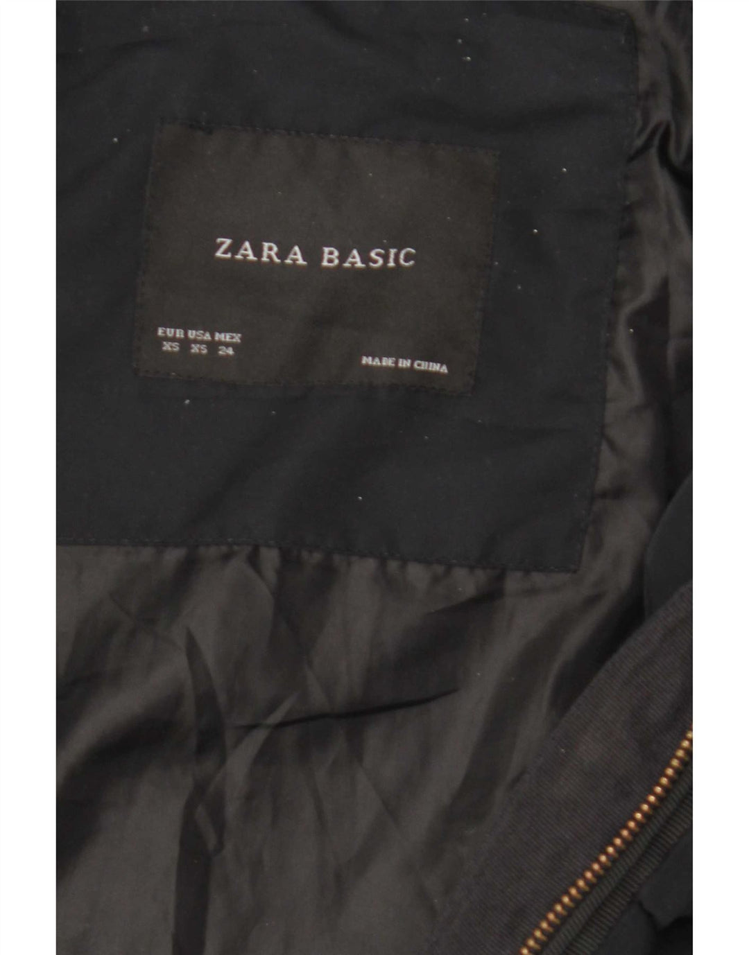 Zara Mujer Chaqueta Acolchada UK 6 XS Negro