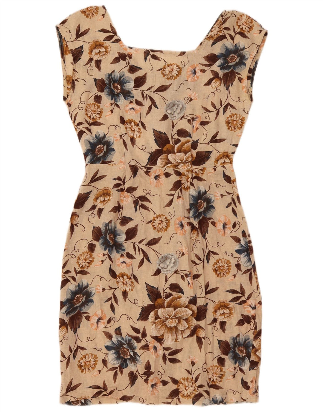 PENNY BLACK Vestido tubo sin mangas para mujer IT 40 Small Beige Floral Linen