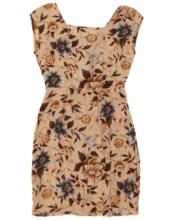 PENNY BLACK Vestido tubo sin mangas para mujer IT 40 Small Beige Floral Linen