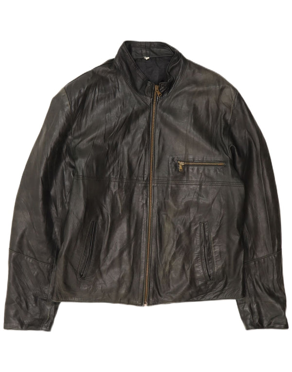 Bulli E Pupe Chaqueta de cuero para hombre UK 40 Large Black