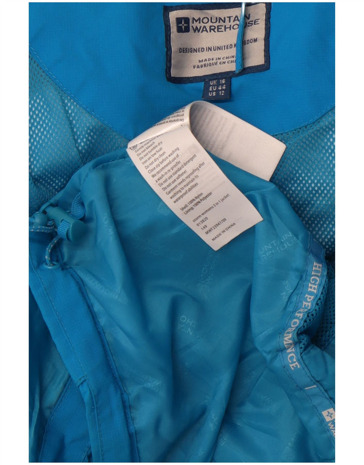 MOUNTAIN WAREHOUSE Chaqueta impermeable con capucha para mujer UK 46 Large Blue Nylon