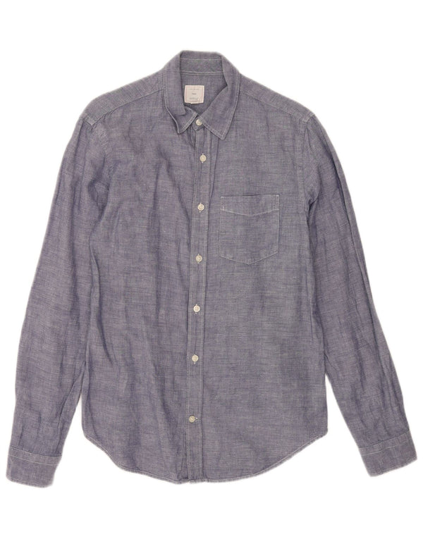 Camisa Gap Hombre Small Lino Azul Marino