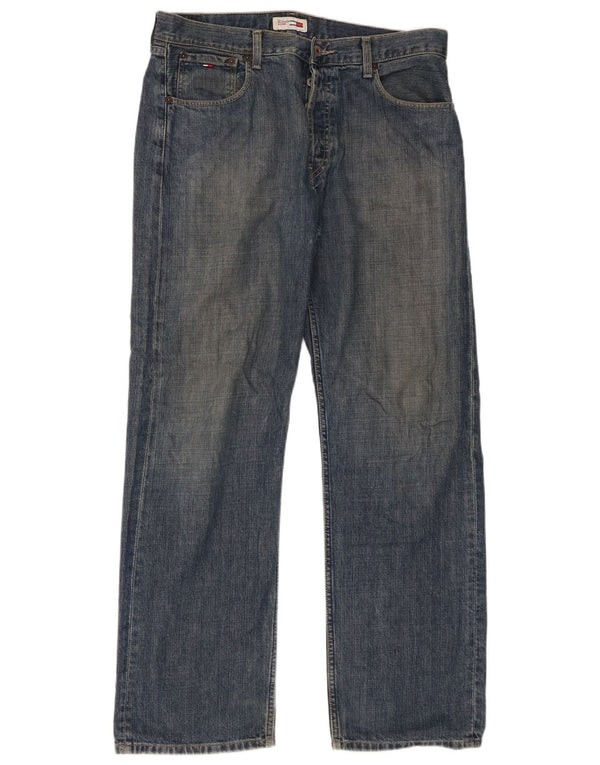 Tommy Hilfiger Vaqueros rectos con bandera para hombre W34 L32 Algodón azul