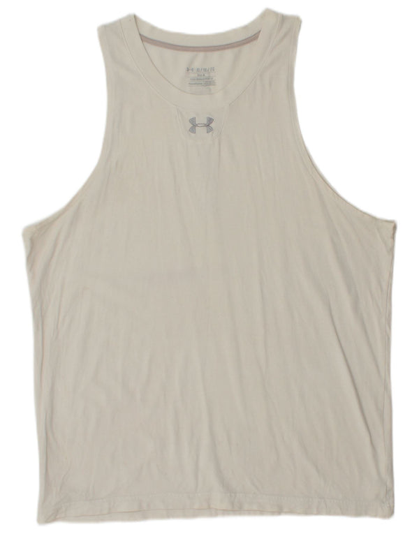 Under Armour Camiseta sin mangas con gráfico de corte regular para hombre XL Algodón blanco