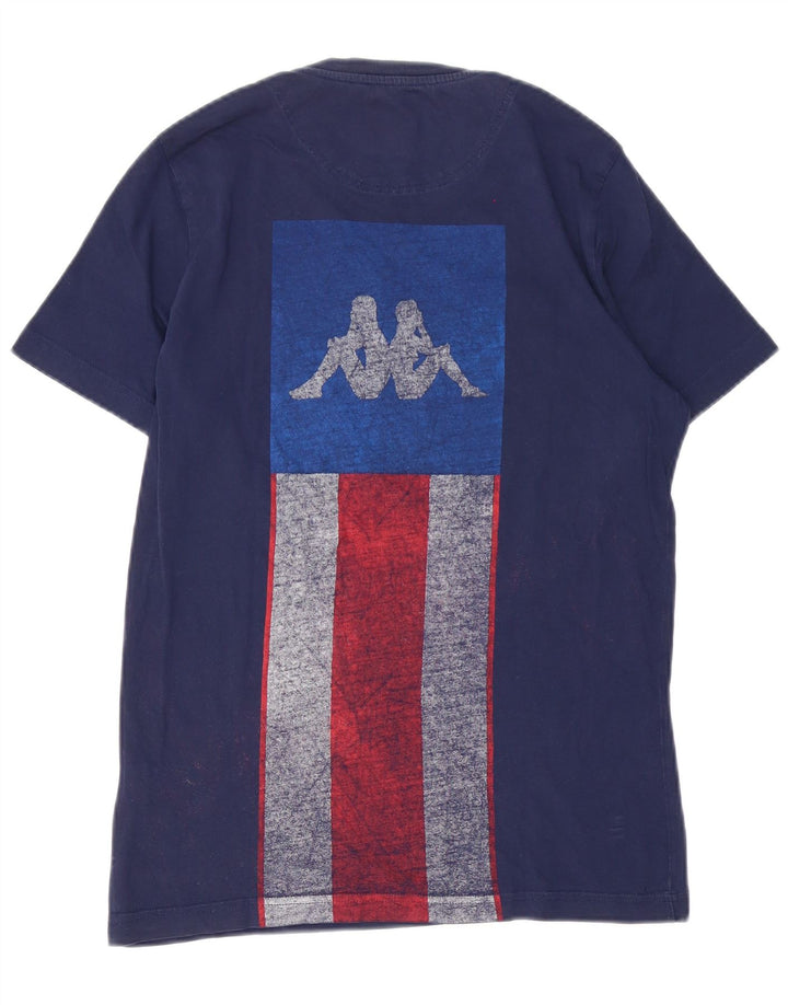 Kappa Hombre Camiseta Gráfica Top Medium Azul Marino Colorblock Algodón