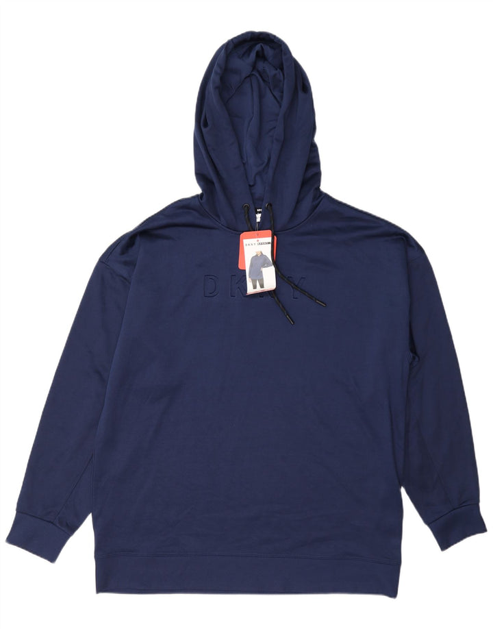 Dkny Hombre Sudadera Con Capucha Gráfica Jersey Medio Azul Marino Poliéster