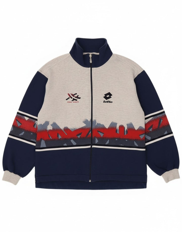 Lotto Chaqueta de chándal para hombre UK 40/42 Large Azul marino Colorblock