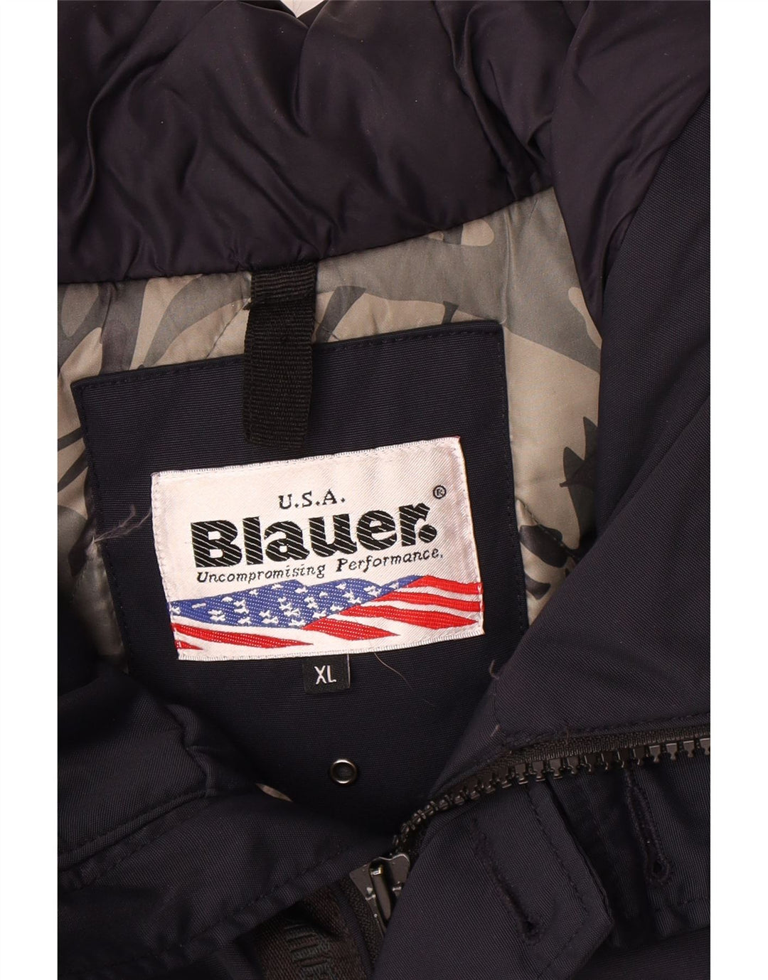BLAUER Parka con capucha para hombre UK 42 XL Azul marino