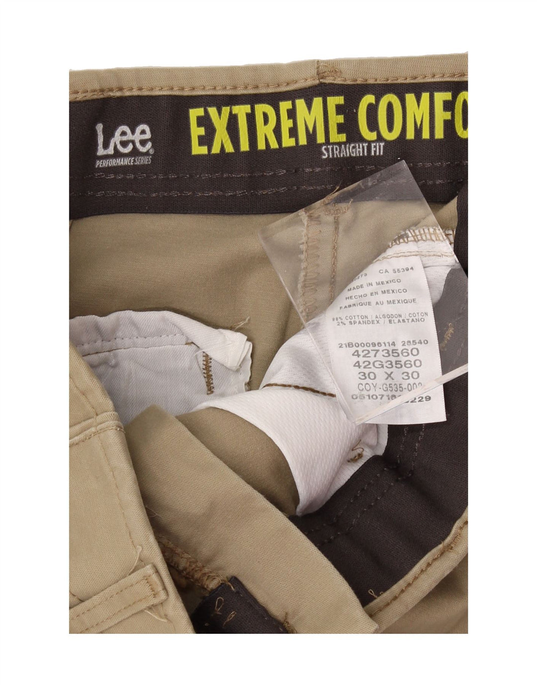 LEE Mens Straight Chino Trousers W30 L30 Beige Vintage Lee and Second-Hand Lee from Messina Hembry 