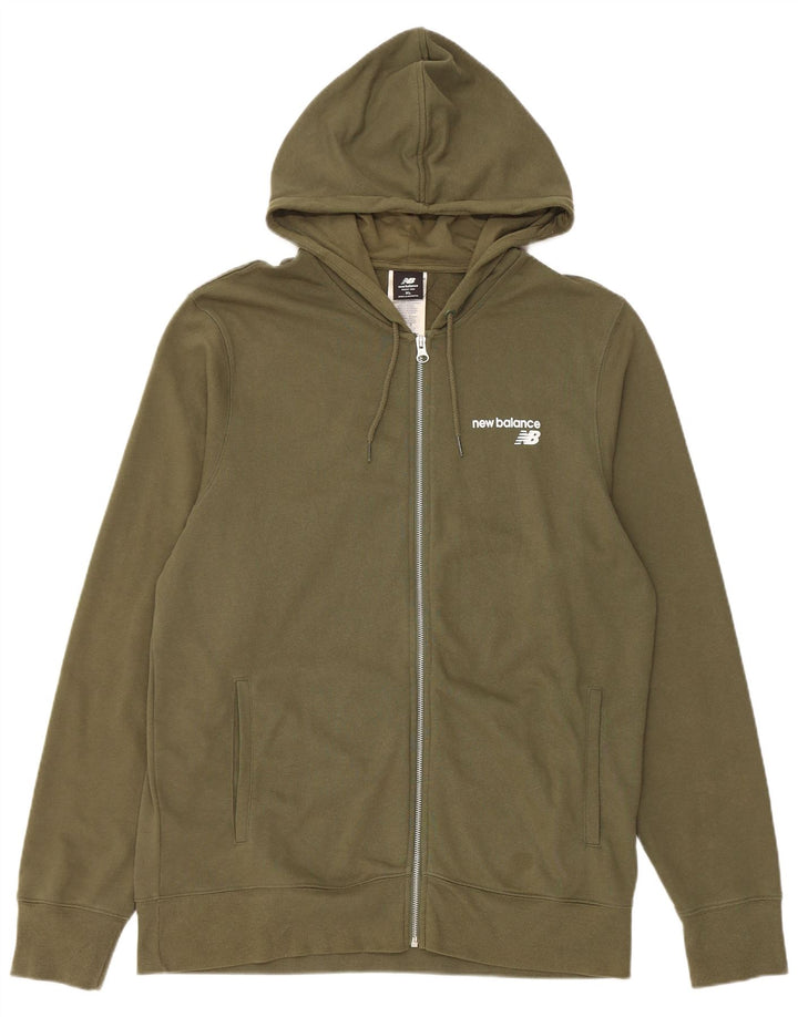 NEW BALANCE Sudadera con capucha y cremallera para hombre XL Algodón caqui