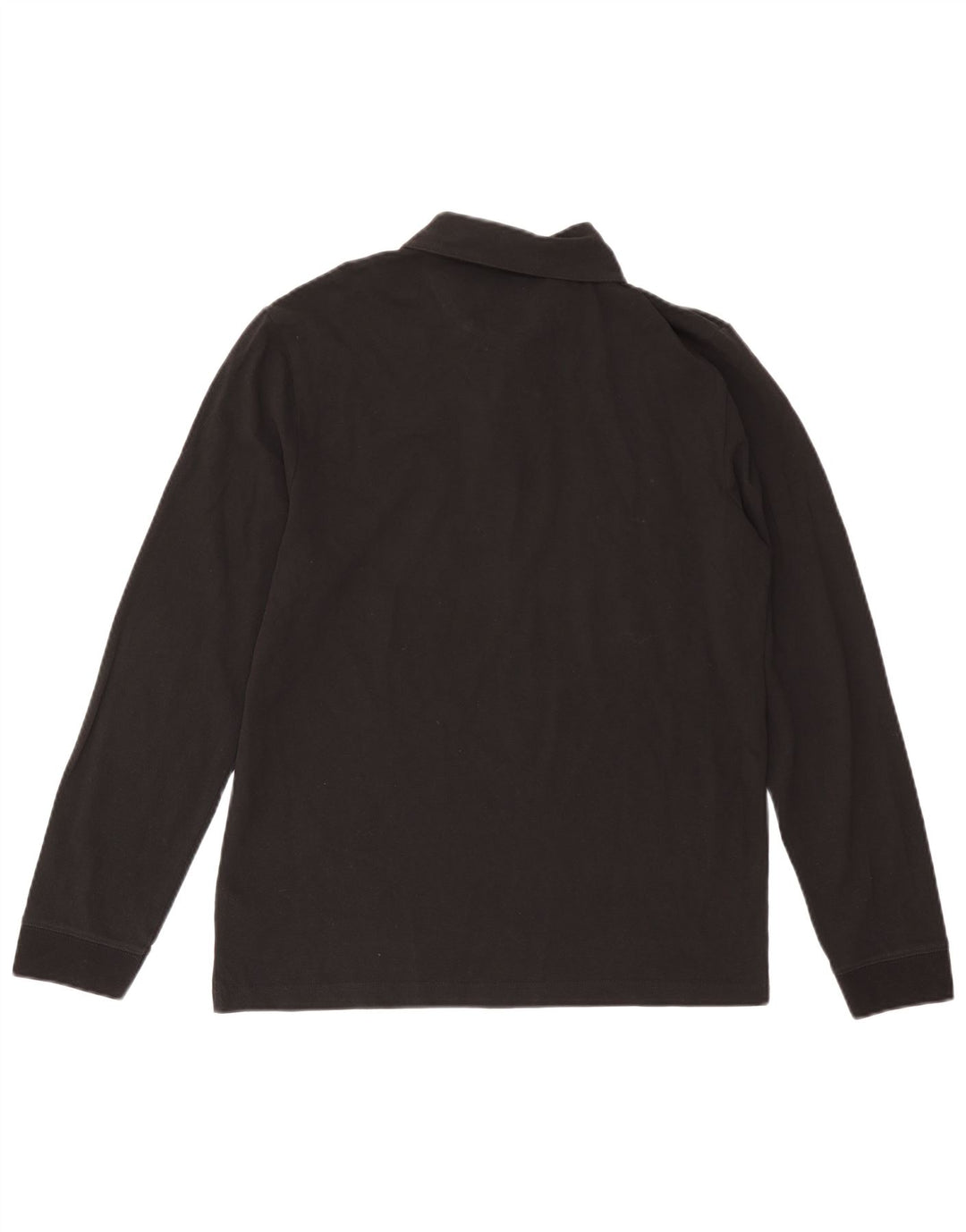Farah Polo de manga larga para hombre de algodón negro grande