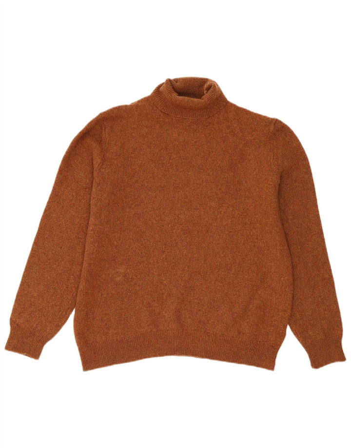 C&A Jersey con cuello vuelto para hombre, talla grande, de lana de cordero marrón