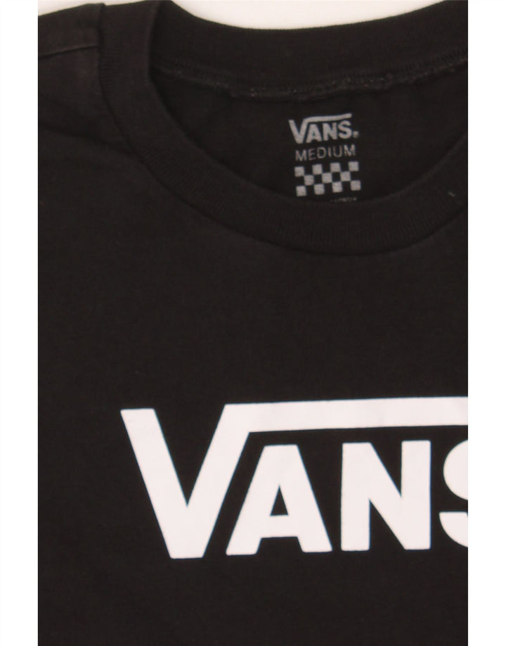 VANS Womens Graphic T-Shirt Top UK 12 Medium Black Cotton Vintage Vans and Second-Hand Vans from Messina Hembry 