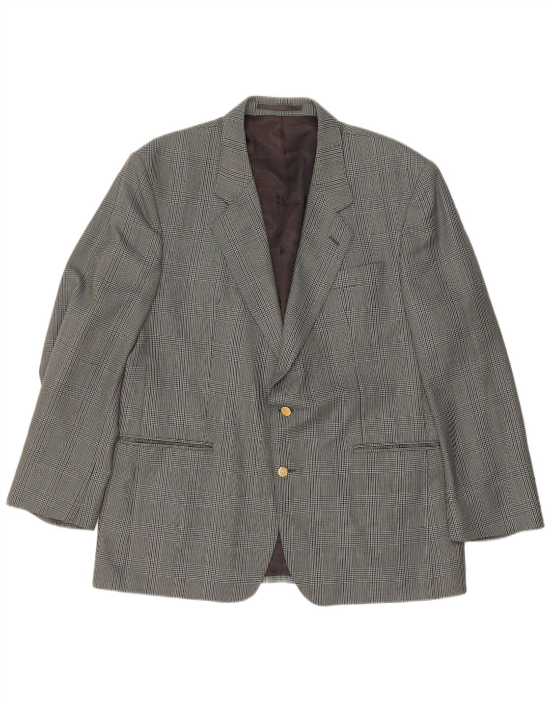 Burberrys Chaqueta tipo blazer de 2 botones para hombre Reino Unido 40 Lana de pata de gallo gris grande