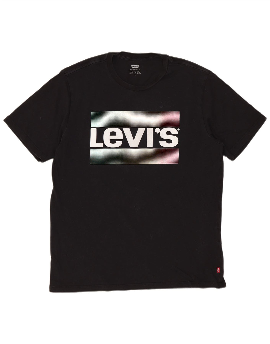 Levi's Camiseta gráfica para hombre Top Medium Black Cotton