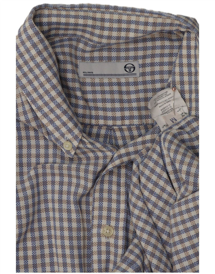 SERGIO TACCHINI Camisa Milano Hombre Algodón Vichy Azul Medio