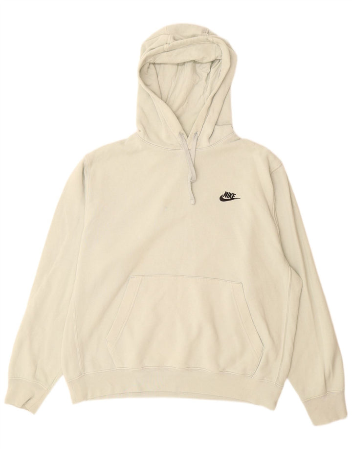 Nike Jersey con capucha para hombre, talla grande, de algodón blanco roto