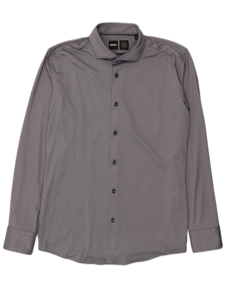 Hugo Boss Camisa Slim Fit para hombre Talla 40 15 3/4 Gris medio