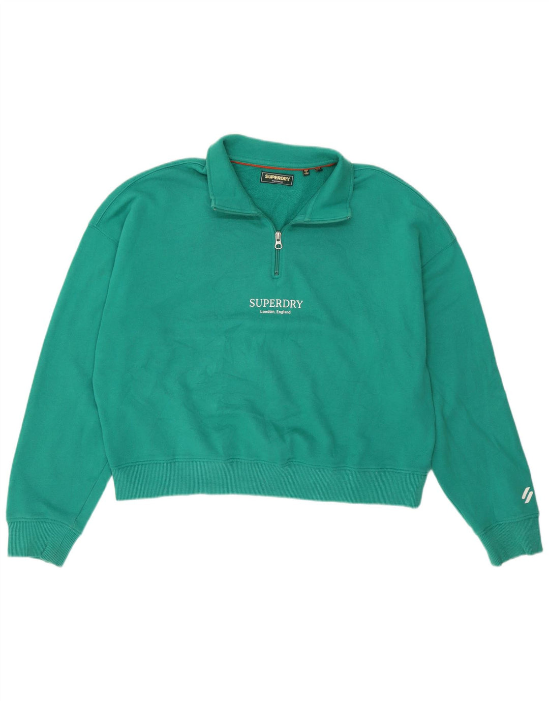 Superdry Mujer Oversize Graphic Sudadera Jumper UK 10 Small Verde