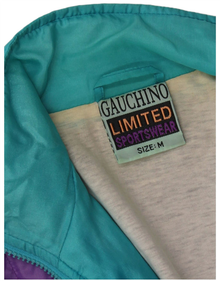 VINTAGE Chaqueta superior de chándal gráfico para hombre Bloque de color multicolor medio