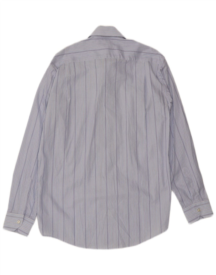 Renato Balestra Camisa Hombre Talla 39 15 1/2 Algodón Rayas Azul Medio