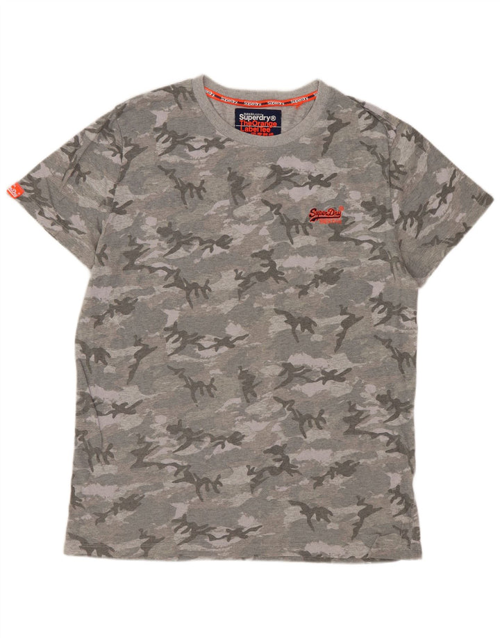 SUPERDRY Camiseta Hombre Top Camuflaje Gris Medio