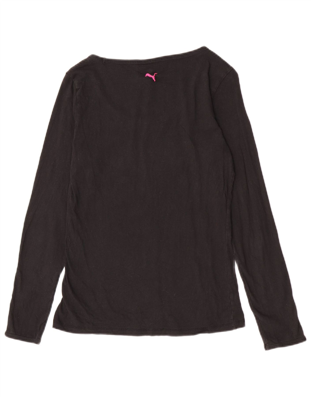 Puma Mujer Gráfico Top Manga Larga UK 12 Mediano Negro