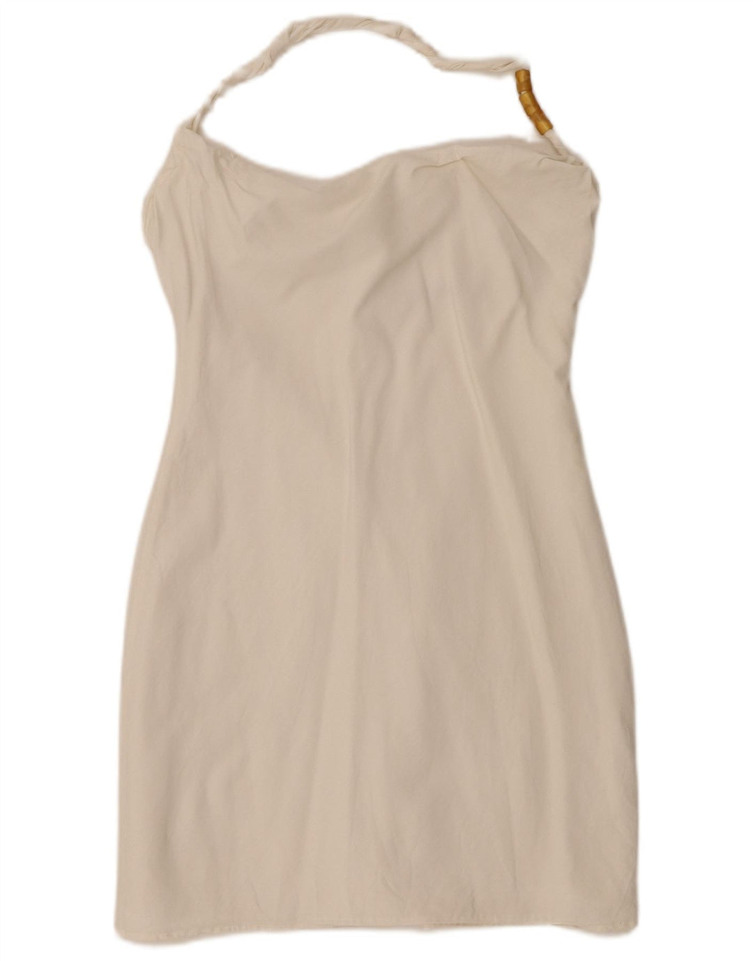 Zara Minivestido Halter para Mujer UK 44 Large Viscosa Blanca