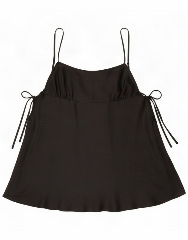 Top corto estilo camisola vintage para mujer UK 44 Medium Black