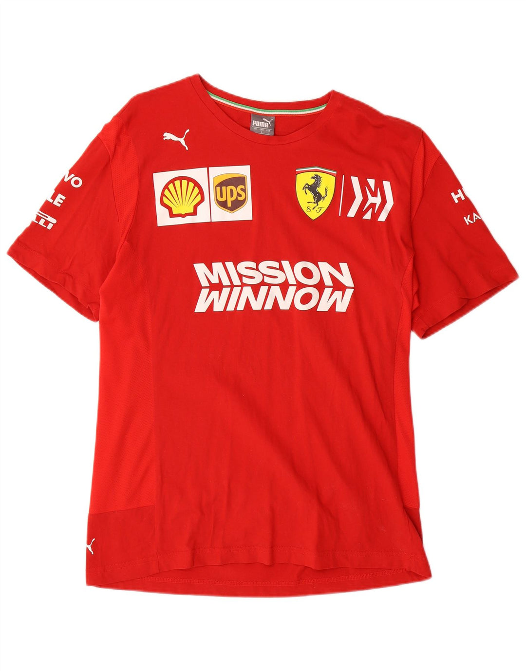 Puma Camiseta gráfica Ferrari para hombre Top grande de algodón rojo