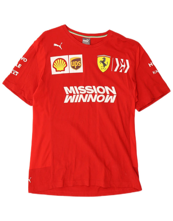 Puma Camiseta gráfica Ferrari para hombre Top grande de algodón rojo