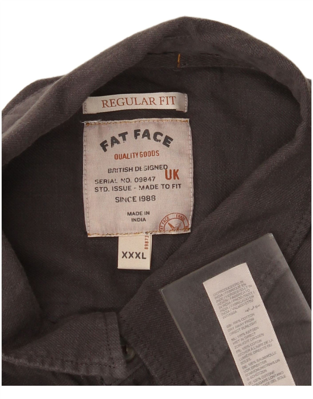 Camisa de corte regular de manga corta para hombre de Fat Face 3XL Algodón gris