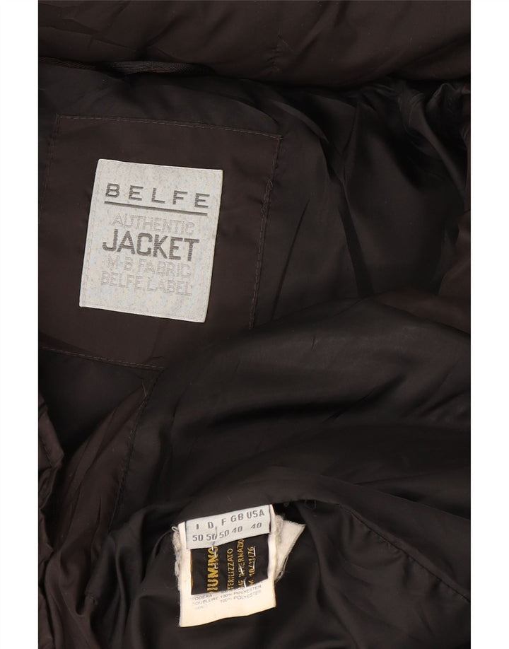 Belfe Chaqueta acolchada con capucha para hombre UK 40 Large Poliéster negro