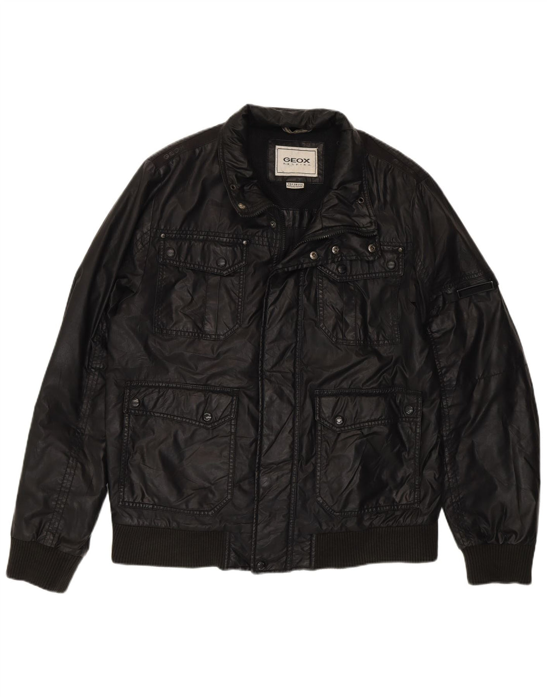 Geox Mens Respira Bomber Jacket UK 42 XL Poliéster negro