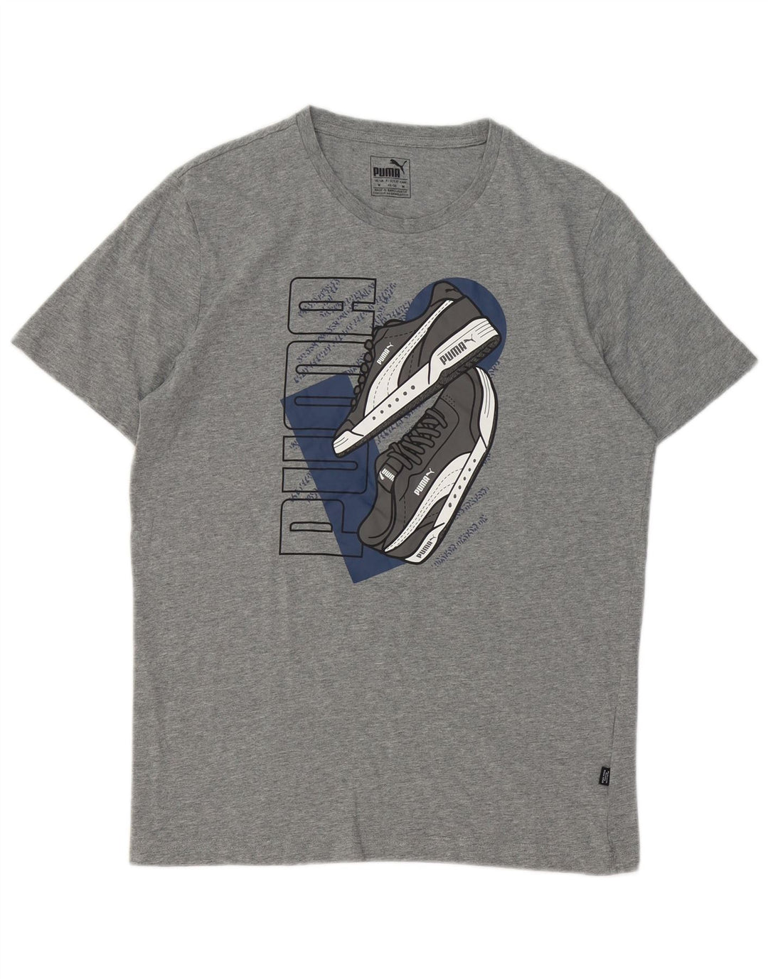 Puma Camiseta gráfica para hombre Top gris medio moteado
