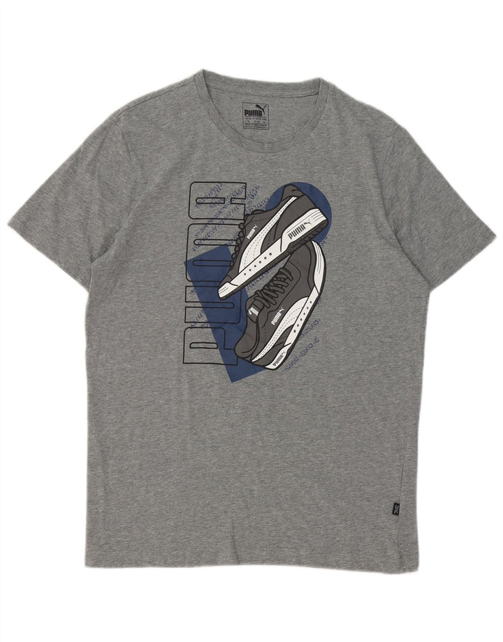 Puma Camiseta gráfica para hombre Top gris medio moteado
