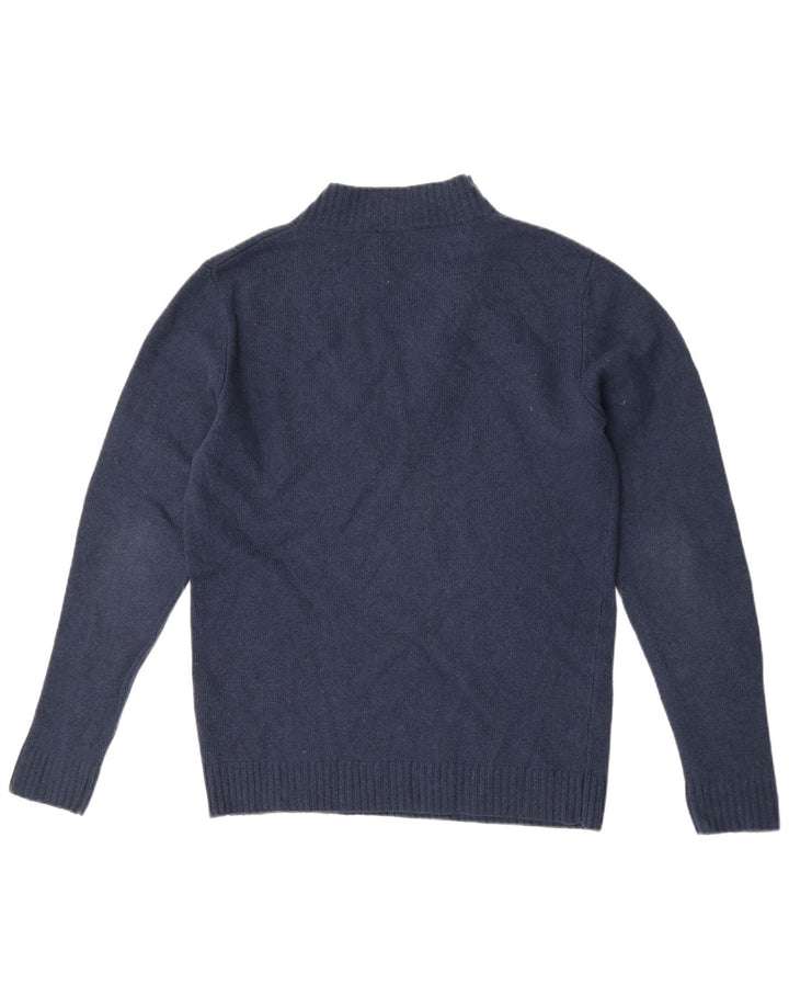 Suéter tipo jersey con cuello y botones para hombre Cos Lana azul marino mediana