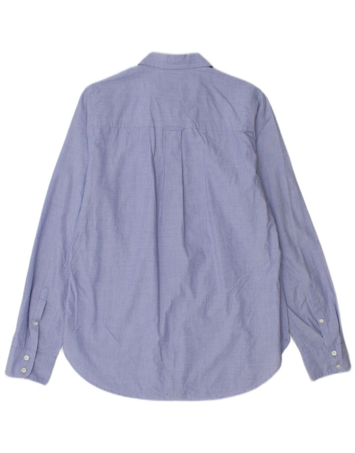 J. CREW Camisa clásica de ajuste clásico para mujer US 4 Pequeño Algodón azul