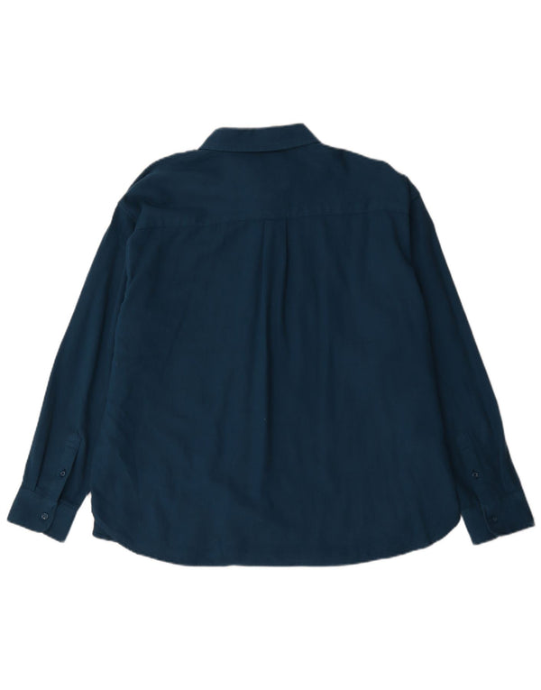 Crew Clothing Camisa de corte relajado para mujer UK 46 Algodón azul grande