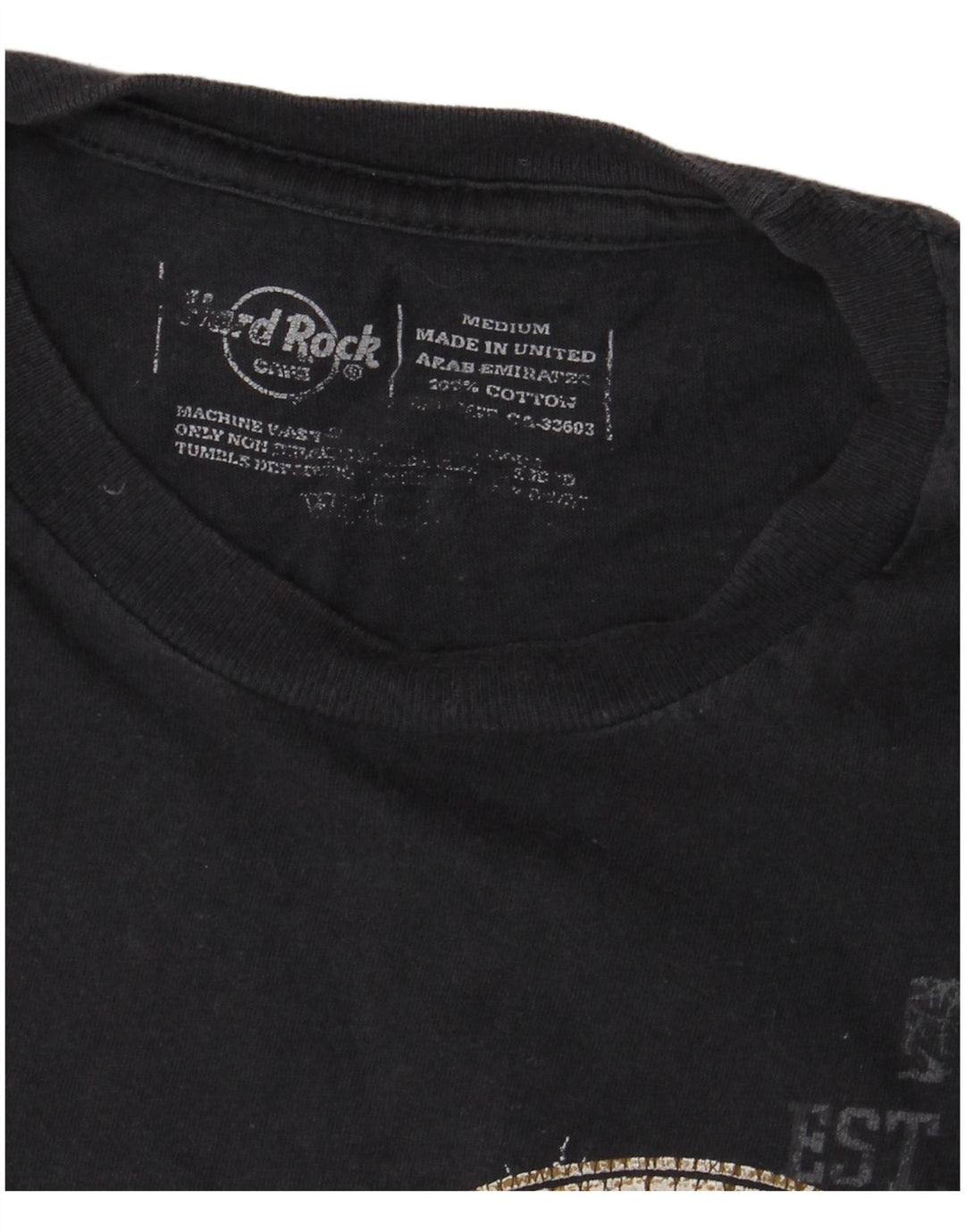 HARD ROCK CAFE Camiseta gráfica Munich para hombre Top Algodón azul marino mediano